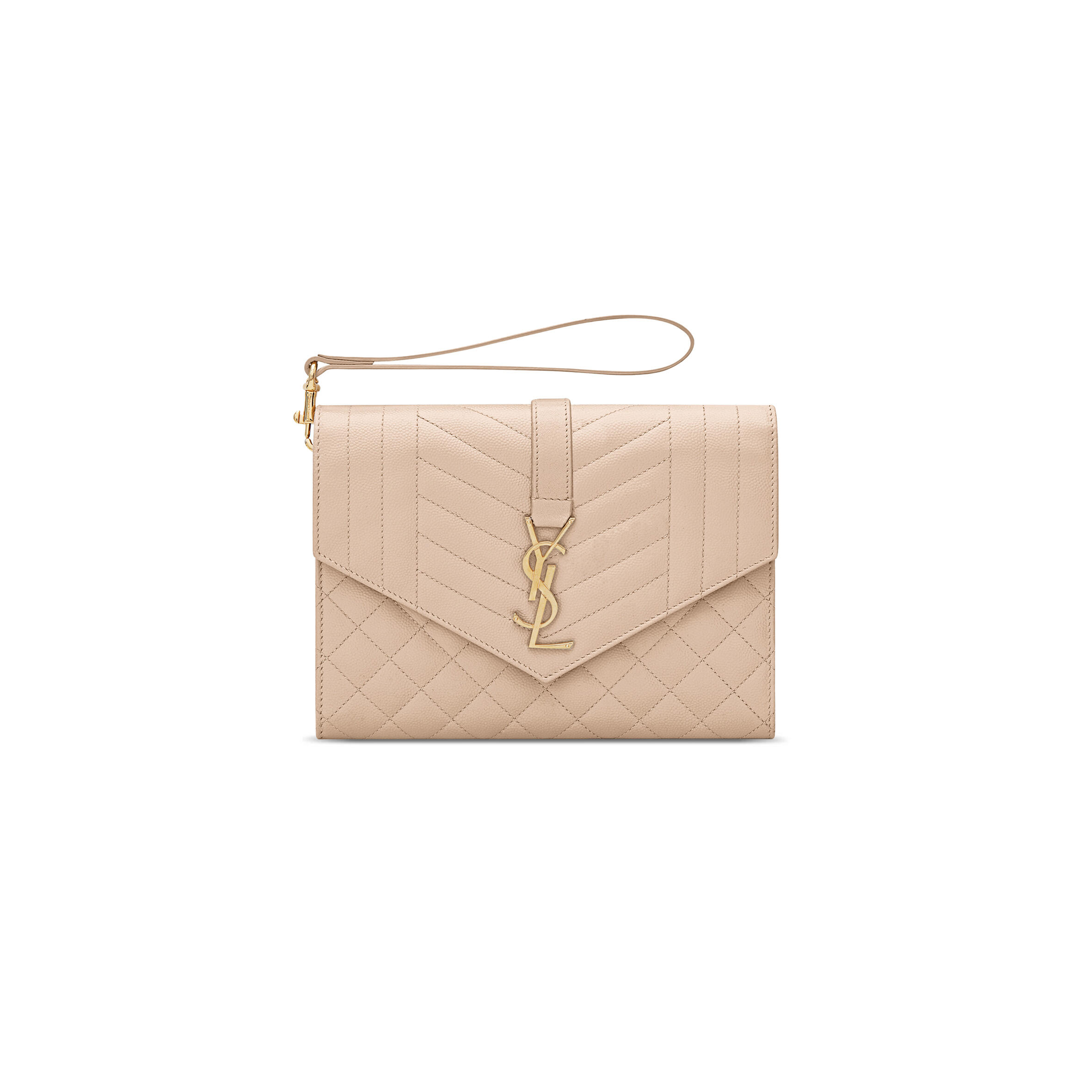 Y*L envelope flap pouch in mix matelassÉ grain de poudre leather 651030bow912721 (21*16*3cm)